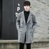 Nuevo Abrigo de Lana de Doble Botonadura de Longitud Media para Hombre Otoño/Invierno 2026, Abrigo de Lana Casual de Corte Holgado para Hombre, Ropa de Abrigo