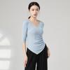 Ropa de práctica de danza moderna, ropa de baile corporal, ropa de baile clásica, ropa de baile de primavera y verano de manga media, traje superior de baile de examen de arte para mujer