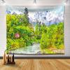 Tapiz de Pintura al Óleo de Paisaje Vintage Transfronterizo Ins Nórdico Decoración de Habitación Mesita de Noche Tela de Fondo Tapiz Personalizado Comercial