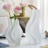 Florero de Vidrio Esmerilado con Forma de Tornado Ins Arreglo Floral Decoración para Sala de Estar Mesa de Comedor Adornos Estilo Ins Cerámica Imitación Degradada