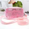 Nova Bolsa de Armazenamento Cartoon Cor Gelatina para Meninas com Compartimentos de Alta Qualidade para Cosméticos, Artigos de Higiene Pessoal e Papelaria, Transversal, Removível
