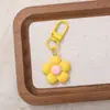 Novo chaveiro pingente de conta de resina de girassol fofo e colorido DIY pingente de flor dopamina acessório de bolsa