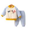 Conjunto de Ropa Cálida para Bebé de Tres Capas Acolchado de Algodón Chaqueta Acolchada de Algodón para Niños Pantalones Acolchados de Algodón Ropa Acolchada de Algodón para Bebé Otoño e Invierno Ropa Engrosada para Niños y Niñas