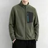 Chamarra de forro polar para hombre con cuello alto, cálida, transpirable, cómoda, chaqueta sudadera tipo cárdigan casual deportivo