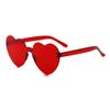 Nuevas gafas de sol de una pieza con forma de corazón de color caramelo y melocotón, sin marco, de gelatina, con forma de corazón, compatibles con Europa y América.