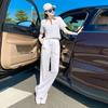 Conjunto Feminino de Verão 2022 para Esportes com Calças Casuais de Perna Larga que Reduzem a Idade, Conjunto de Duas Peças, Estilo Moderno e Luxo Leve