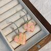 Aretes franceses delicados retro de cristal rosa con forma de flor para mujer aguja de plata s925 diseño de nicho aretes elegantes de alta gama