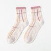 Calcetines de primavera y verano para mujer, de longitud media, de malla hueca, transpirables, de seda de vidrio, con diseño de fresa japonesa, bonitos y cómodos calcetines largos.