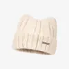 Gorro de Orejas de Gato para Mujer, Gorro de Punto Otoño e Invierno, Circunferencia de Cabeza Grande, Cálido y Resistente al Frío, Adelgazante, Gorro de Punto Protector de Orejas