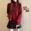 Nuevo suéter de punto trenzado para otoño e invierno, de cuello alto, que se ajusta a los hombros, usado como capa exterior, con un ajuste asimétrico y holgado, diseño versátil y un elegante top de punto
