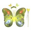 Asas de Borboleta conjunto de quatro peças fantasia de performance para menina adereços de performance asas de elfo anjo luminosas de camada dupla atacado