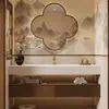 2026 Nueva Dinastía Song Estética Estilo Chino Combinación de Gabinete de Baño Roble Barniz Horneado Lavabo Integrado tocador Lavabo