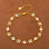 Pulseira Flor de Diamante Dourado Areia Vermelho Rosa com Galho de Flor e Caractere da Sorte Incrustado com Diamante, Pulseira Fashion de Luxo Leve para Mulheres