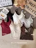 11039 # Camisole Sexy Renda Patchwork Costas Cruzadas Estilo Francês para Mulheres, Regata Versátil para Usar em Camadas ou Sozinha