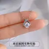 Collar colgante de plata de ley s925 con moissanita de 1 quilate color D para mujer, colgante de collar de moissanita en forma de corazón chapado en platino, amor