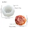 Molde de silicona de rosa tridimensional 3D, molde para pastel de mousse y pudín de grado alimenticio, vela de aromaterapia de pastel de luna de mediados de otoño
