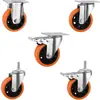 Roda de Freio Silenciosa Universal de Eixo Duplo de Tamanho Médio 3 polegadas 4 polegadas 5 polegadas Rodízios para Equipamentos Mecânicos Resistentes ao Desgaste com Freio