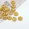 Chapado en cobre conservador de color oro real de 18 quilates oro de 14 quilates flor de copo de nieve de circón soporte para pulsera de cuentas diy accesorios de joyería
