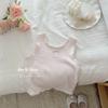 Roupa Infantil 2025 Verão Novo Camiseta Básica Regata para Meninas Roupa de Verão Bebê Renda Regata Básica Sem Mangas Camiseta Trbottomy