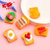 Comida de Imitación Juego Lindo Pan Tostado Accesorios de Resina Pegamento Crema DIY Calcomanía para Refrigerador Horquilla Cuerda para el Cabello Decoración