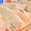 Funda de edredón de forro polar de coral de leche engrosada para invierno, pieza única 150x200x230cm, funda de edredón de franela de doble cara para una persona 4