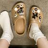 Verão Novos Desenhos Animados Bonitos Sapatos de Salto Baixo Caverna para Enfermeiras Casuais Casal Respirável Biqueira Sandálias e Chinelos Combinados