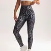 Calça Legging de Yoga Transfronteiriça Estampa de Leopardo Leggings Esportivas Fitness Cintura Alta Controle de Barriga Levanta Bumbum Alta Elasticidade Ajustada ao Corpo Leggings para Mulheres
