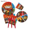 Amazon Transfronterizo Héroe de Ciudad Desechable Fiesta Cumpleaños Vajilla Vasos de Papel Servilletas Platos de Papel Manteles Decoración con Banderas