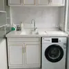 Balcón Aleación de Aluminio Gabinete para Lavadora Combinación de Gabinetes Espacio Aluminio Todo Aluminio Gabinete de Baño Gabinete Integrado para Lavadora de Carga Frontal