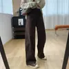 Estilo Melard~Jeans de Cintura Alta Adelgazantes de Pierna Curva para Mujer, Pantalones Sueltos de Pierna Ancha para Cuerpo con Forma de Pera en Otoño H082101