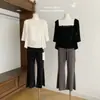 Top de Tubo de Encaje + Cárdigan de Manga Media, Suave con Sensación de Hielo y Adelgazante, Conjunto de Dos Piezas de Pura Pasión para Mujer, Ropa de Algodón Ye Hong