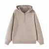 Yidao Vintage Otoño 2026 Nueva Colección: Suéter con Capucha de Media Cremallera Estilo Simple, Suéter de Punto Holgado de Moda para Hombre