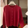 Nuevo cárdigan de punto gris para mujer, prenda de abrigo de otoño con un diseño elegante, suéter fino de manga larga para principios de otoño