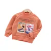Inverno Infantil Novidades Gola Meia-Alta Moletom Forrado com Lã Estilo Coreano Estampado Roupa Externa Bebê Top Atacado