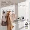 KAPANOU Ganchos Dobles para Abrigos Montados en Pared set de 8, Perchero de Metal Resistente para Baño, Dormitorio, Entrada, Ganchos de Aluminio Versátiles y Decorativos para Colgar Toallas, Sombreros, Bolsos (Gris)