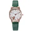 Nuevo Reloj de Cuarzo para Mujer Lindo Dibujo Animado Caja Dorada Gato Celebridad Cibernética Luminoso Estudiante Reloj con Correa Distintiva para Mujer