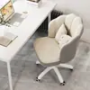 Silla de ruedas con pétalos silla giratoria para computadora con polea dormitorio de niñas silla de computadora de franela silla cómoda para maquillaje