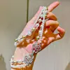 Colar de Camada Dupla Cor Mista Melard Mocha Marrom Dourado com Pérolas Swarovski Corrente de Clavícula Corrente para Suéter Outono e Inverno