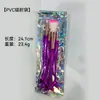 Punto Mayorista Set de Cuatro Brochas de Maquillaje Cola de Pez Mango de Cristal Cerdas Suaves Herramientas de Maquillaje Brillantes Láser