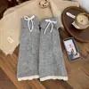 Leggings calcetín de algodón para mujer estilo Miu con lazos de color contrastante, adelgazantes y cálidos, calentadores de piernas de punto grueso para niñas