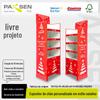 Processamento e Personalização de Expositores de Chão de Natal, Expositores Promocionais de Papelão Ondulado para Supermercado, Prateleiras de Papel com Design para Supermercado