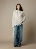 Elegante Suéter 100% Lã com Padrão de Crochê Vazado, Cardigã Feminino Semi-Transparente para Início de Outono, Novo Top Feminino 2026