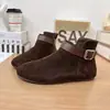 Hebilla Redonda Retro Botines Birkenstock para Mujer 2026 Nuevo Otoño Invierno Versátiles Cremallera Lateral Temperamento Cómodos Botas Martin