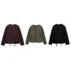 Exportación Transfronteriza Ropa de Mujer 2025 Invierno Estilo Europeo y Americano Cuello Redondo Manga Larga Suelto Casual Algodón Ropa Exterior para Mujer F79886F