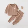 Conjunto de Ropa Interior para Bebé, Ropa de Otoño para Niños de Terciopelo de Leche, Ropa para Niños y Niñas, Ropa de Dormir Base para Bebés para Otoño e Invierno