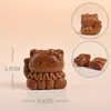 Acessórios de urso e gato de desenho animado em madeira de pêssego e sândalo, componentes DIY, pequenos ornamentos de madeira, pingentes e itens decorativos