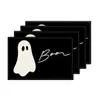 Festival de Celebração Transfronteiriço Novo Tema de Halloween Jogo Americano de Linho Almofada de Isolamento Térmico Decoração de Estampa Divertida de Fantasma e Abóbora