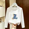 Camiseta de Manga Larga para Niños Niños 2026 Primavera/Otoño Nueva Dibujos Animados Linda Algodón Puro Versátil Camiseta Básica para Niños