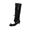 2024 Comercio Exterior Nuevo Estilo Botas de Chica Caliente Punta Abierta Botas Largas Diseño de Nicho Sandalias con Correa Distintiva Botas de Tacón con Clip en la Punta