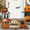 Tapete de abóbora de Halloween, capacho para entrada de casa, tapete de chão absorvente de água e antiderrapante, capacho resistente à sujeira para soleira, banheiro e lavabo